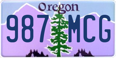 OR license plate 987MCG