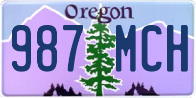 OR license plate 987MCH