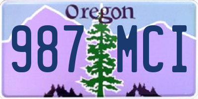 OR license plate 987MCI