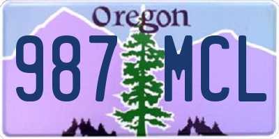 OR license plate 987MCL