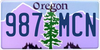 OR license plate 987MCN