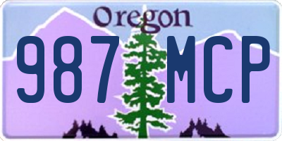 OR license plate 987MCP