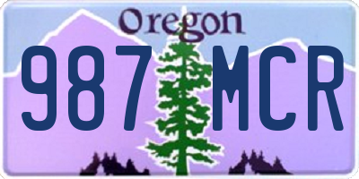 OR license plate 987MCR