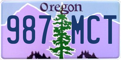 OR license plate 987MCT