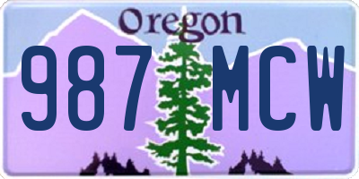 OR license plate 987MCW