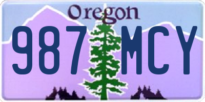 OR license plate 987MCY