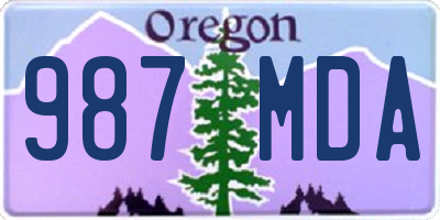 OR license plate 987MDA