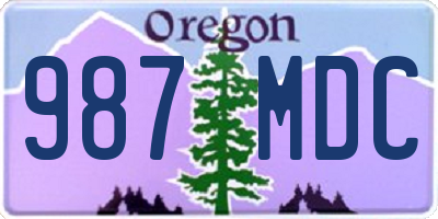 OR license plate 987MDC