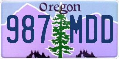 OR license plate 987MDD