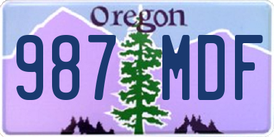 OR license plate 987MDF