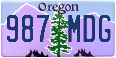 OR license plate 987MDG