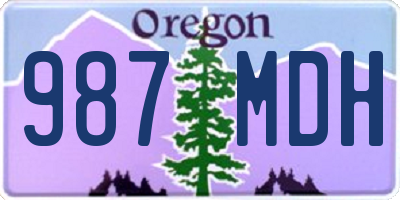 OR license plate 987MDH