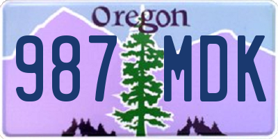 OR license plate 987MDK