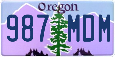 OR license plate 987MDM