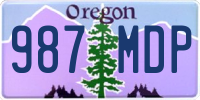 OR license plate 987MDP