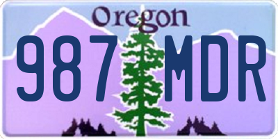 OR license plate 987MDR