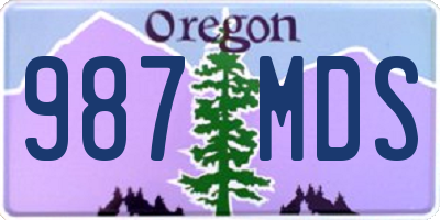 OR license plate 987MDS