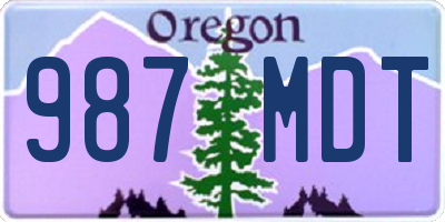 OR license plate 987MDT