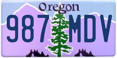 OR license plate 987MDV