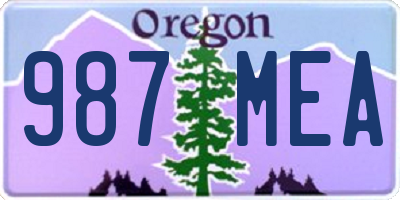 OR license plate 987MEA