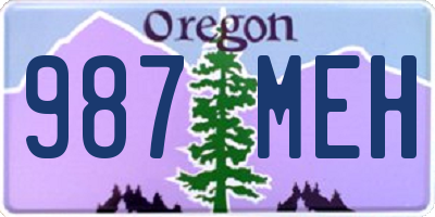 OR license plate 987MEH