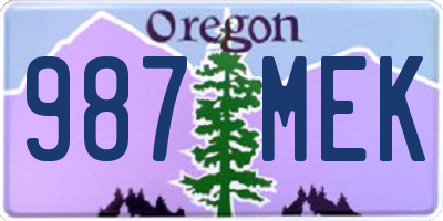 OR license plate 987MEK