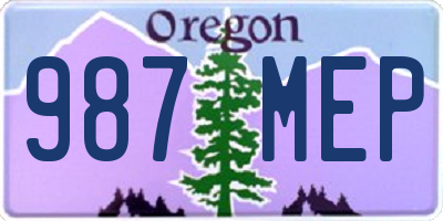 OR license plate 987MEP