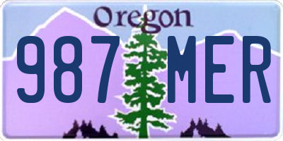 OR license plate 987MER