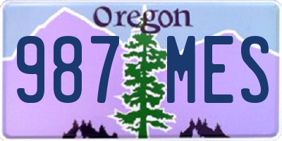 OR license plate 987MES