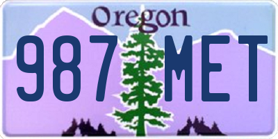 OR license plate 987MET