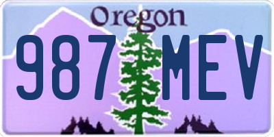 OR license plate 987MEV