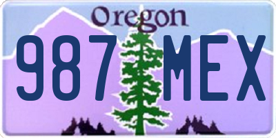 OR license plate 987MEX