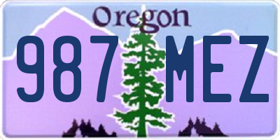 OR license plate 987MEZ