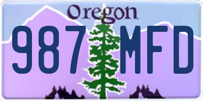 OR license plate 987MFD