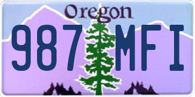 OR license plate 987MFI