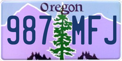 OR license plate 987MFJ