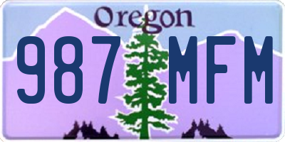 OR license plate 987MFM