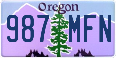 OR license plate 987MFN