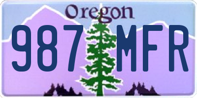 OR license plate 987MFR