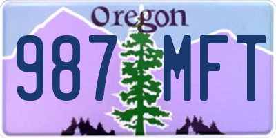 OR license plate 987MFT