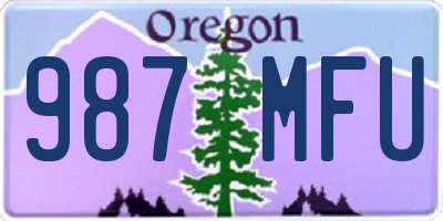 OR license plate 987MFU