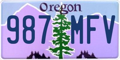 OR license plate 987MFV