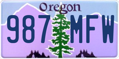 OR license plate 987MFW