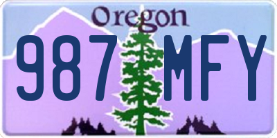 OR license plate 987MFY