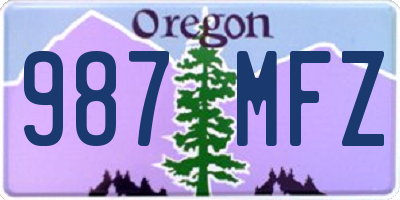 OR license plate 987MFZ