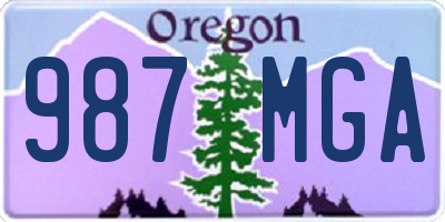 OR license plate 987MGA