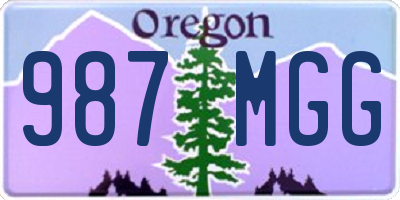 OR license plate 987MGG