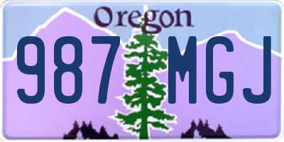 OR license plate 987MGJ