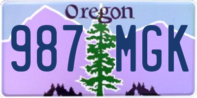 OR license plate 987MGK