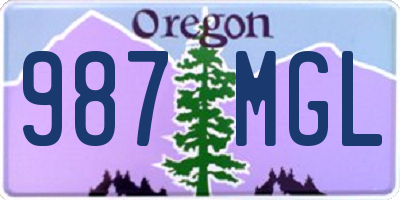 OR license plate 987MGL